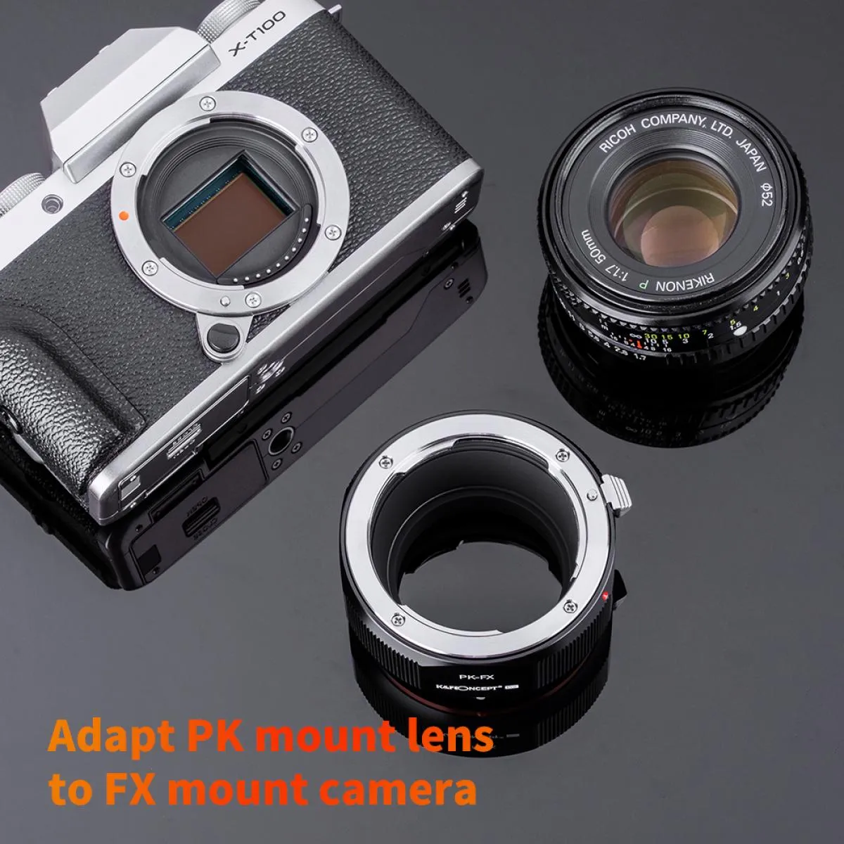 Pentax PK Mount Lens to Fujifilm Fuji X-Series X FX Mount Cameras PK-FX K&F Concept M17115 Lens Adapter