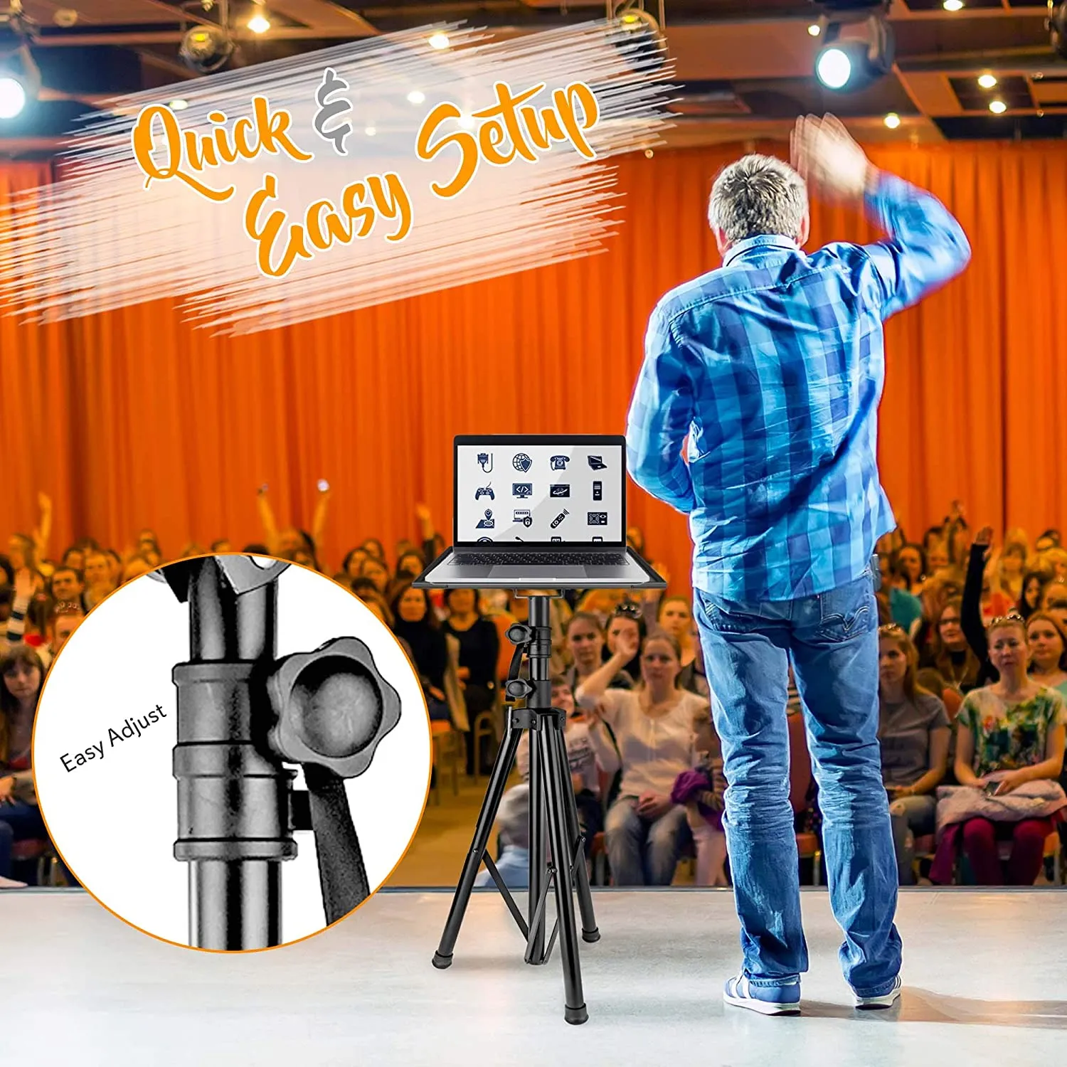 PYLE MULTIFUNCTION STAND W ADJUST TRIPODS, FOR SPEAKER-LAPTOP