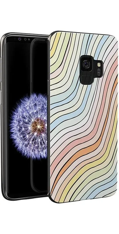 Ride The Wave | Pastel Rainbow Lined Samsung Case