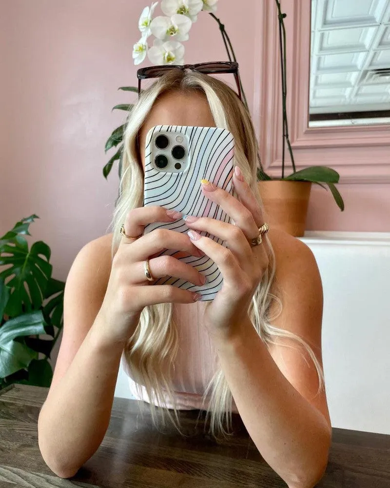 Ride The Wave | Pastel Rainbow Lined Samsung Case