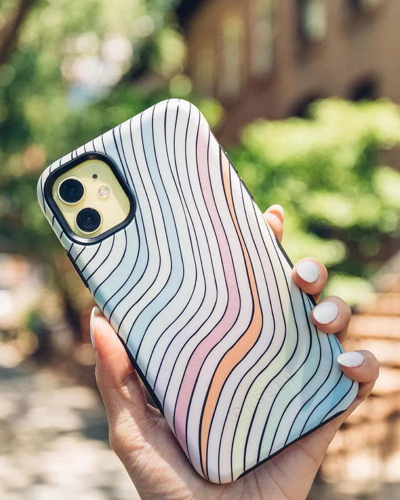 Ride The Wave | Pastel Rainbow Lined Samsung Case