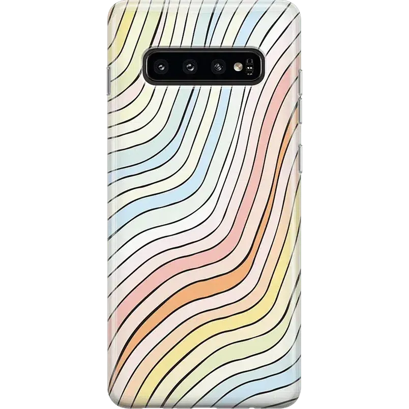 Ride The Wave | Pastel Rainbow Lined Samsung Case
