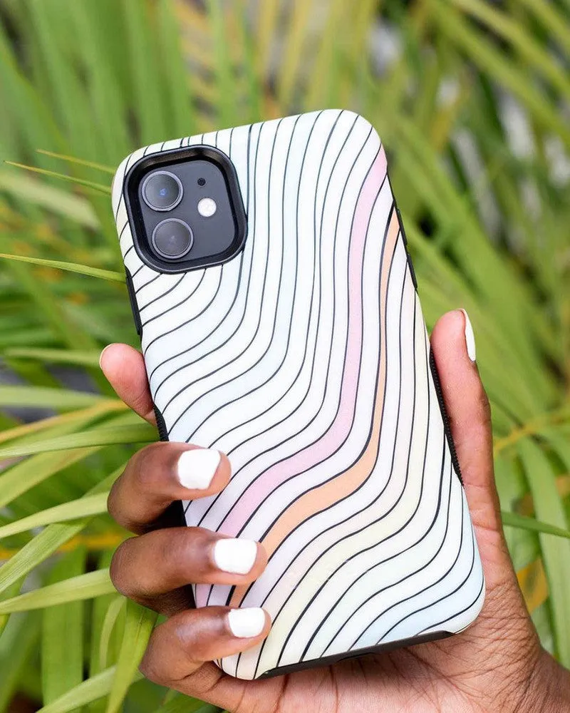 Ride The Wave | Pastel Rainbow Lined Samsung Case
