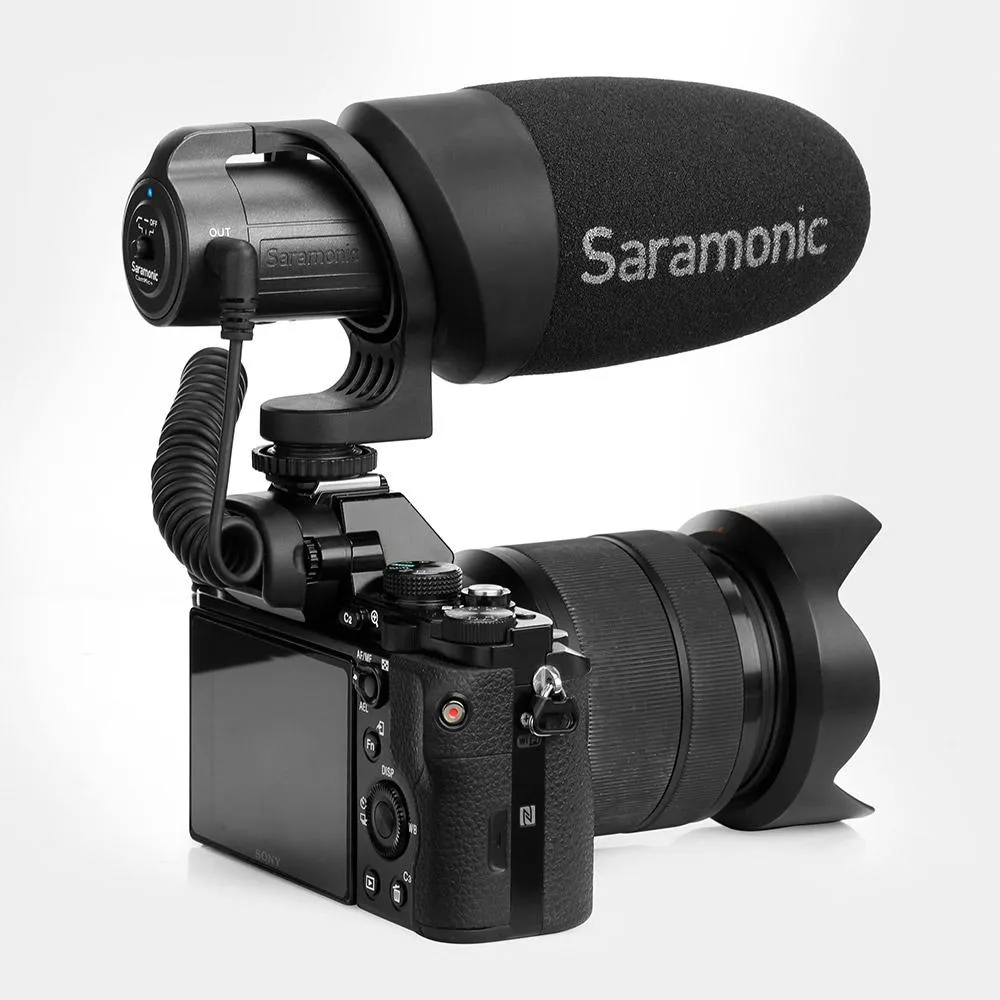 Saramonic CamMic  On-Camera Battery-Powered Shotgun Microphone for DSLR, Mirrorless & Video Cameras or Smartphones & Tablets