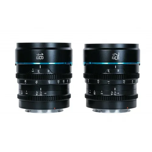 Sirui Nightwalker Series 16mm & 75mm T1.2 S35 Cine Twin Lens Kit (Black)