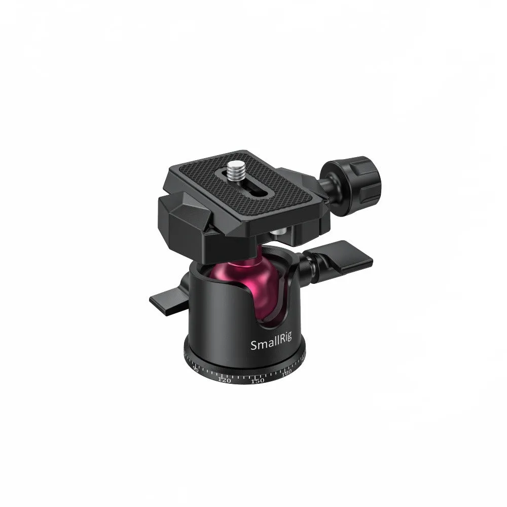 SmallRig Mini Tabletop Tripod and Panoramic Ball Head with Knob and Arca-Type QR Quick Release Plate, 1/4"-20 Screws for Compact DSLR and Action Camera, Smartphones BUT2664