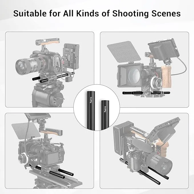 SmallRig Threaded 15mm Aluminum Rod Pack with Connectors