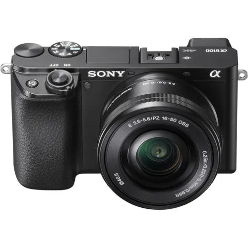 Sony Alpha a6100 Mirrorless Camera with 16-50mm and 55-210mm Lenses with Soft Bag, 64GB Memory Card, Card Reader, Plus Essential Accessories