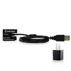 Switronix DVGP3USBPS GoPro 3/3  Battery Eliminator USB Power 10-Feet Cable with AC Adaptor (Black)