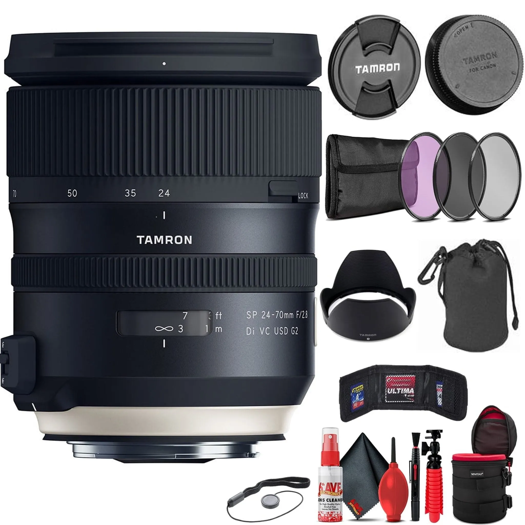 Tamron SP 24-70mm f/2.8 Di VC USD G2 Lens for Canon   Accessory Kit (INT Model)