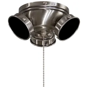 Universal 7 In. Three Lights Ceiling Fan Light Kit, Pewter Finish