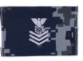 USNSCC / NLCC - PO1 with (3 Stripes) Collar Device on Blue Digital Embroidered