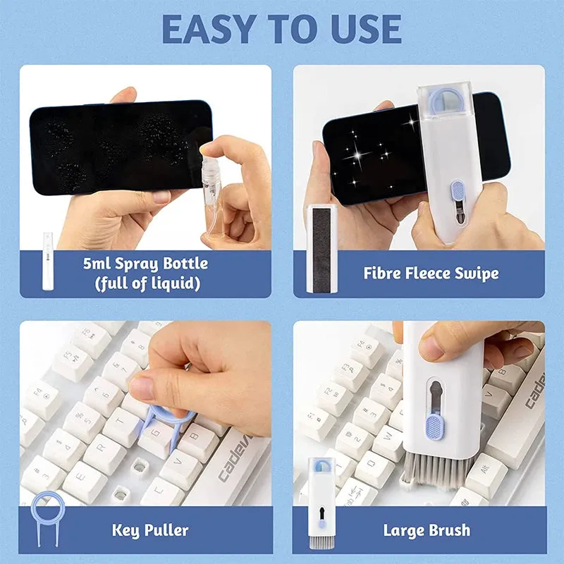 Versatile 7-in-1 Cleaning Kit for Keyboards and Headsets