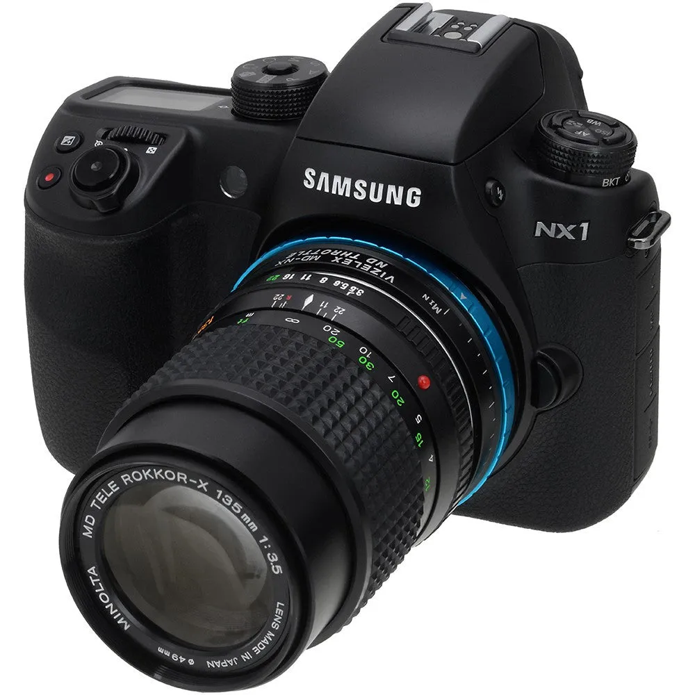 Vizelex ND Throttle Lens Adapter - Compatible with Minolta Rokkor (SR / MD / MC) SLR Lenses to Samsung NX Mount Mirrorless Cameras with Built-In Variable ND Filter (2 to 8 Stops)