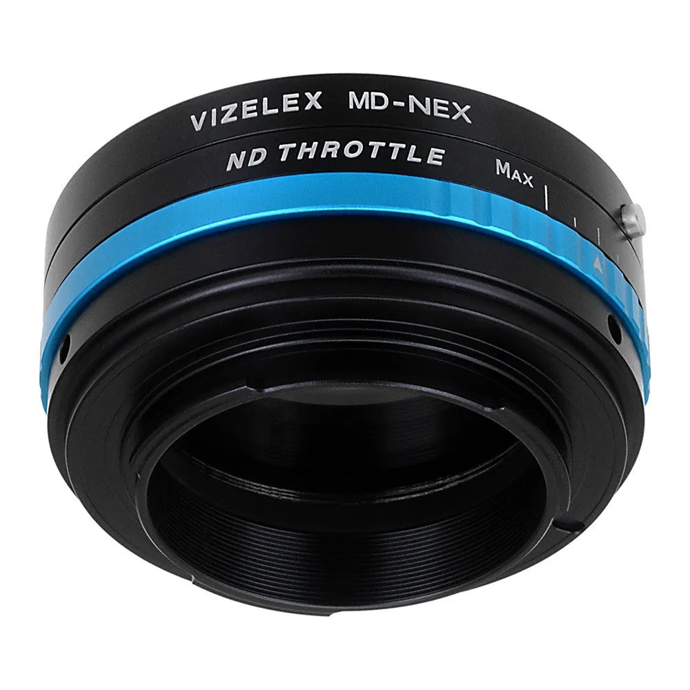 Vizelex ND Throttle Lens Mount Adapter - Minolta Rokkor (SR / MD / MC) SLR Lens to Sony Alpha E-Mount Mirrorless Camera Body with Built-In Variable ND Filter (2 to 8 Stops)