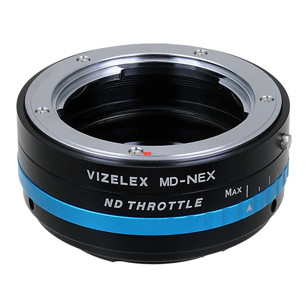 Vizelex ND Throttle Lens Mount Adapter - Minolta Rokkor (SR / MD / MC) SLR Lens to Sony Alpha E-Mount Mirrorless Camera Body with Built-In Variable ND Filter (2 to 8 Stops)