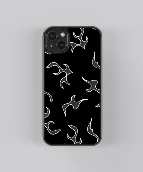 White Flames Pattern Glass Phone Case Cover