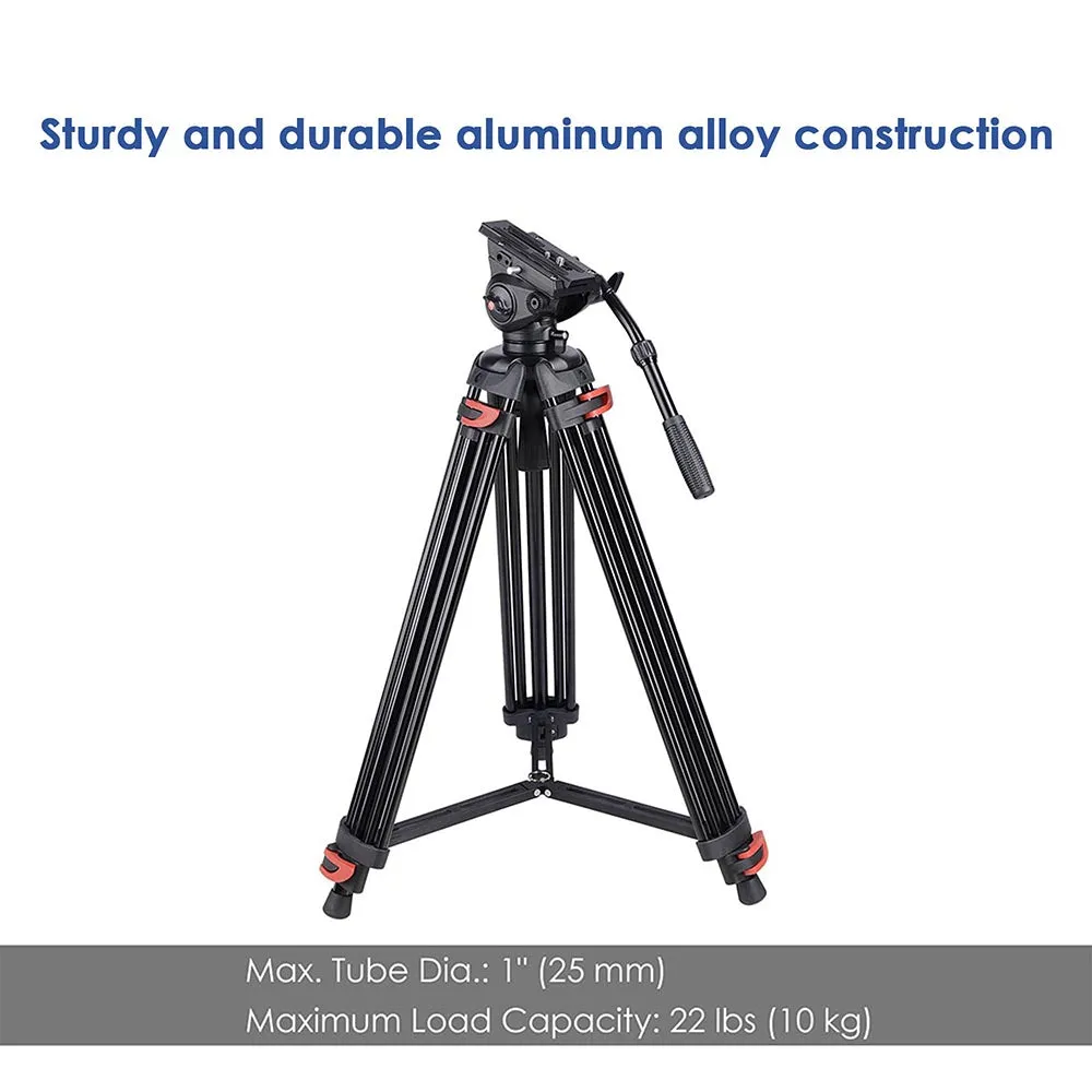 Yescom 71in Adjustable Camera Tripod Kit 3-Height 360 Fluid Head w/ Bag